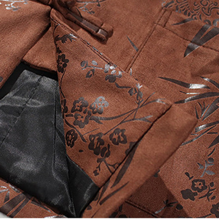 Buddha Stones Chiński Nowy Rok Ubrania Kwiaty Bambus Jednolity Kolor Mankiet Żabka Guzik Tang Garnitur Bawełna Męska Kurtka Koszula Z Kieszeniami - image 21