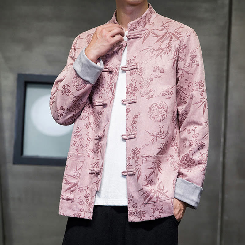 Buddha Stones Chiński Nowy Rok Ubrania Kwiaty Bambus Jednolity Kolor Mankiet Żabka Guzik Tang Garnitur Bawełna Męska Kurtka Koszula Z Kieszeniami - image 38