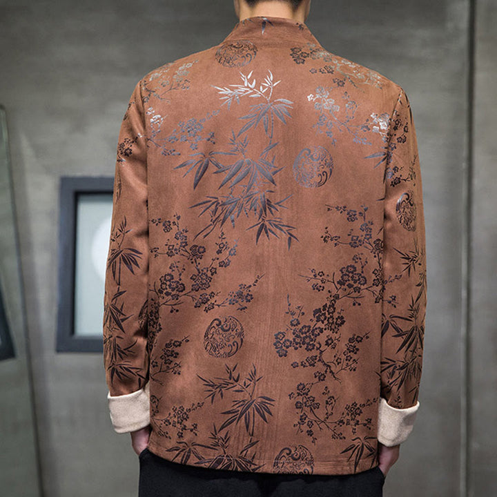 Buddha Stones Chiński Nowy Rok Ubrania Kwiaty Bambus Jednolity Kolor Mankiet Żabka Guzik Tang Garnitur Bawełna Męska Kurtka Koszula Z Kieszeniami - image 14