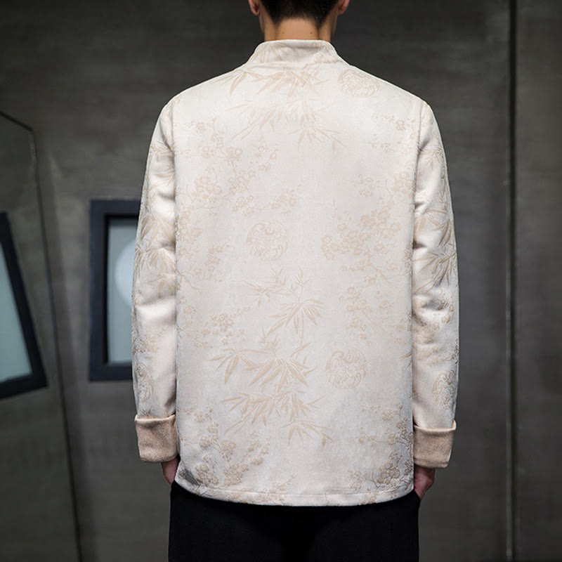 Buddha Stones Chiński Nowy Rok Ubrania Kwiaty Bambus Jednolity Kolor Mankiet Żabka Guzik Tang Garnitur Bawełna Męska Kurtka Koszula Z Kieszeniami - image 47