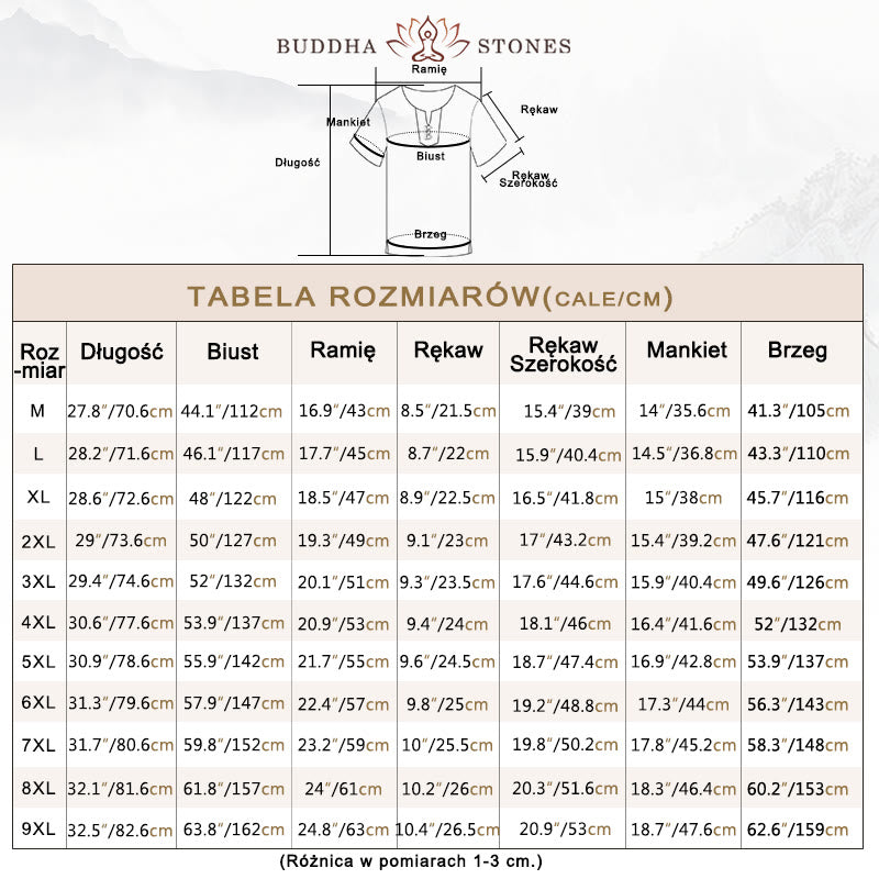 Koszulka męska Buddha Stones w jednolitym kolorze, krótki rękaw, trzy guziki, kołnierzyk w serek, miękka bawełniana koszula - image 5