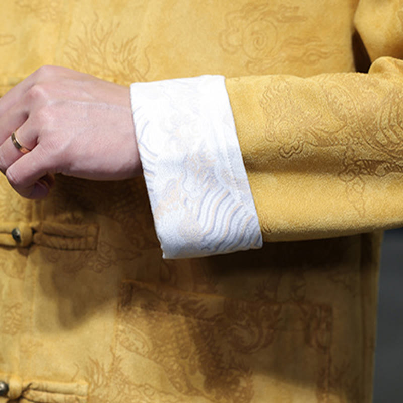 Buddha Stones Chiński Nowy Rok Kirin Print Żaba-guzik Tang Suit Męska Kurtka Koszula Z Kieszeniami - image 11