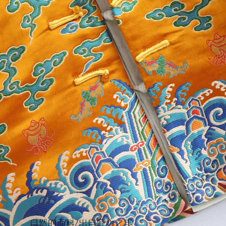 Buddha Stones Chiński Nowy Rok Smok Haft Pomyślne Chmury Żaba-guzik Tang Garnitur Męska Kurtka Koszula - image 7