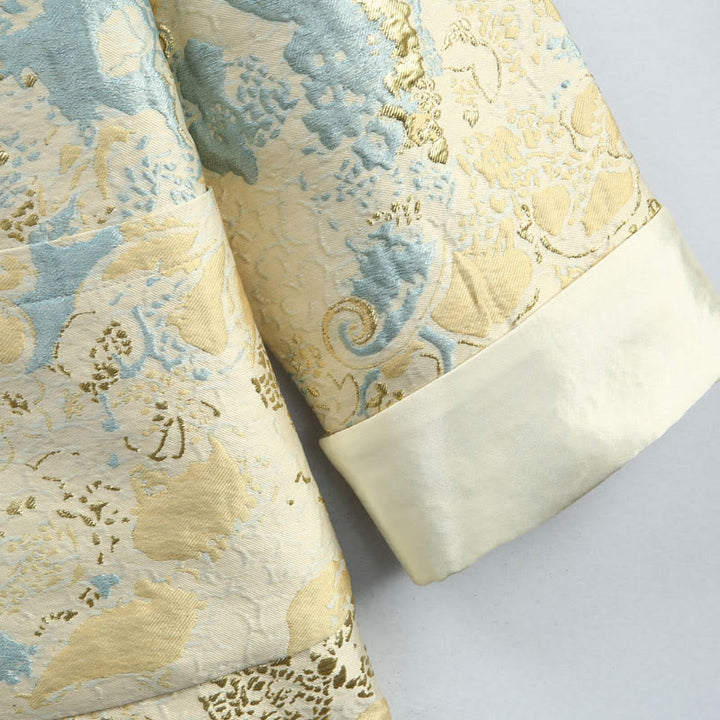 Buddha Stones Chiński Nowy Rok Żakard Haft Żabka-guzik Garnitur Tang Męska Kurtka Koszula Z Kieszeniami - image 8