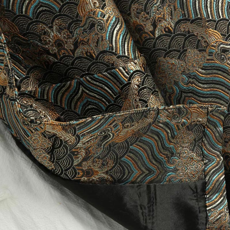 Buddha Stones Chiński Nowy Rok Żakardowy Damaszek Wzór Morski Żabka-guzik Garnitur Tang Męska Kurtka Koszula Z Kieszeniami - image 13