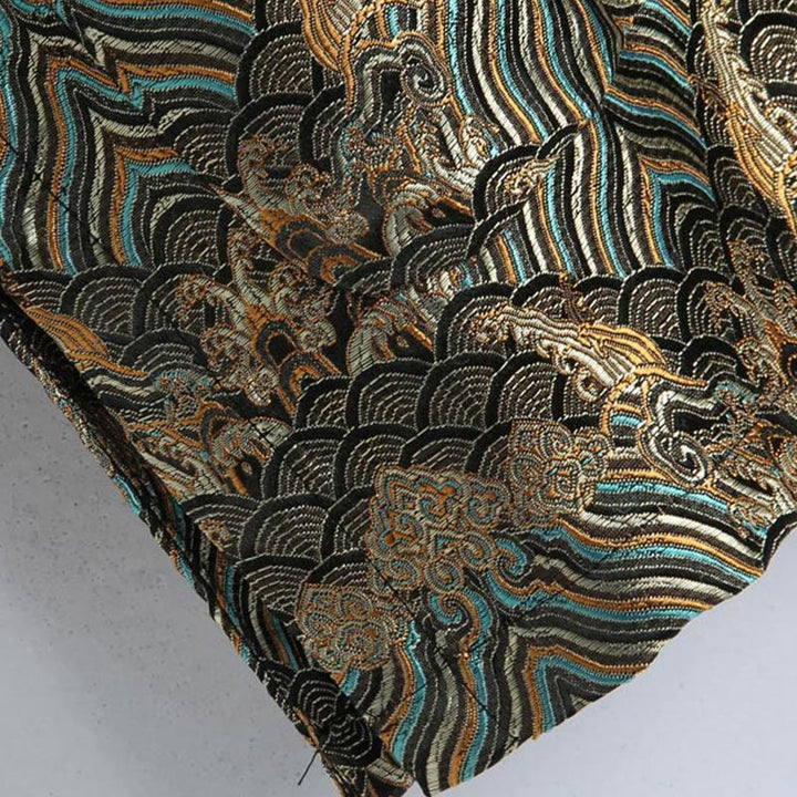 Buddha Stones Chiński Nowy Rok Żakardowy Damaszek Wzór Morski Żabka-guzik Garnitur Tang Męska Kurtka Koszula Z Kieszeniami - image 14