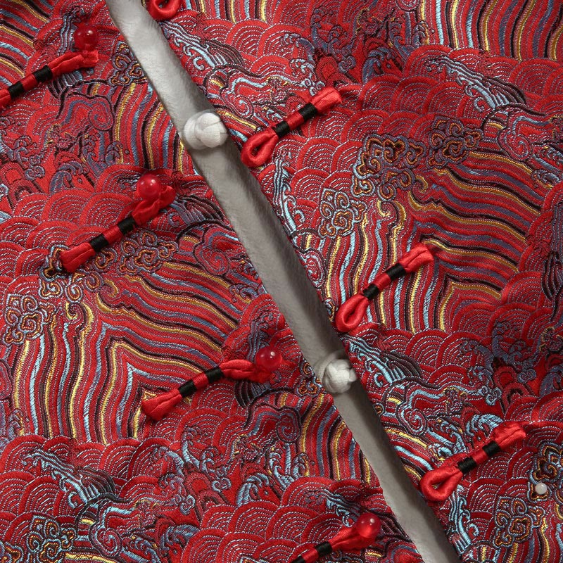 Buddha Stones Chiński Nowy Rok Żakardowy Damaszek Wzór Morski Żabka-guzik Garnitur Tang Męska Kurtka Koszula Z Kieszeniami - image 2