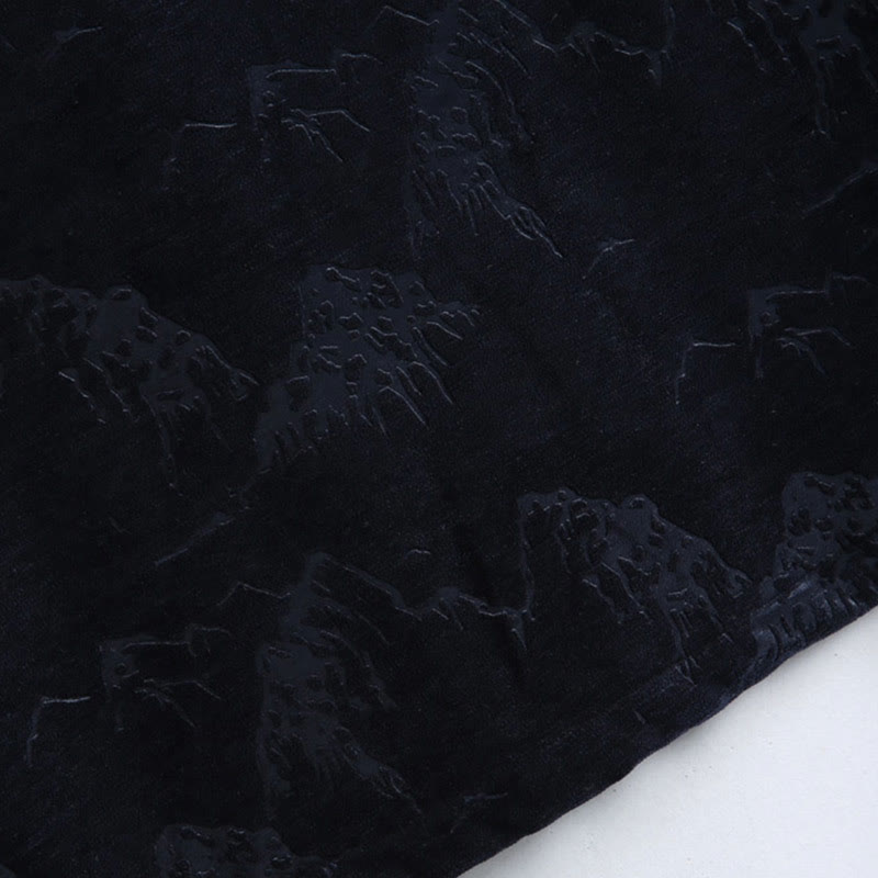 Buddha Stones Chiński Nowy Rok Krajobraz Druk Ręcznie Żaba-guzik Tang Suit Męska Kurtka Koszula Z Kieszeniami - image 10