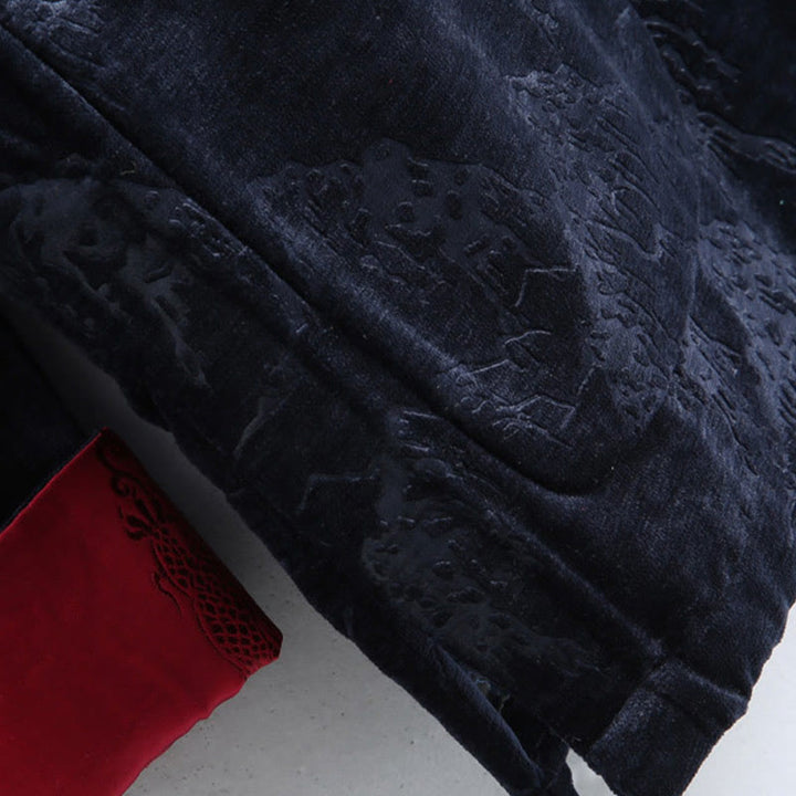 Buddha Stones Chiński Nowy Rok Krajobraz Druk Ręcznie Żaba-guzik Tang Suit Męska Kurtka Koszula Z Kieszeniami - image 9