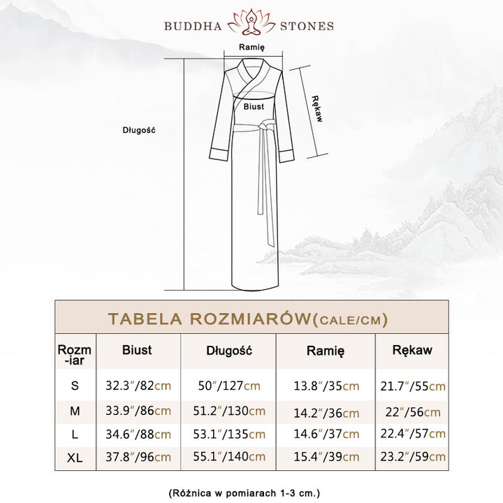 Buddha Stones Tybetańska Sukienka Odzież Lhasa Długa Sukienka Kopertowa Maxi Sukienka Damska Odzież