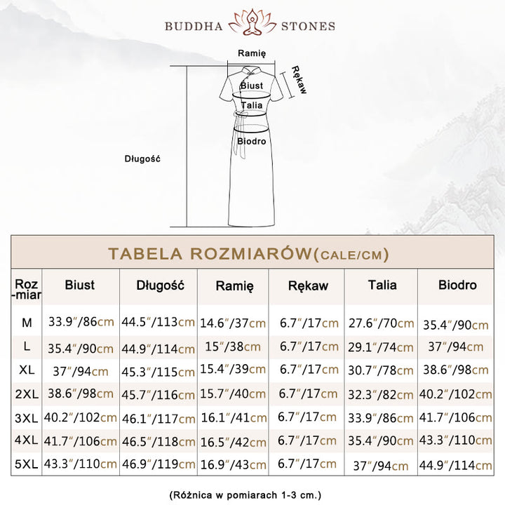 Suknia Qipao z Buddha Stones z jedwabiu w stylu retro z wzorem liści kwiatów i kwiatów, damska sukienka Cheongsam