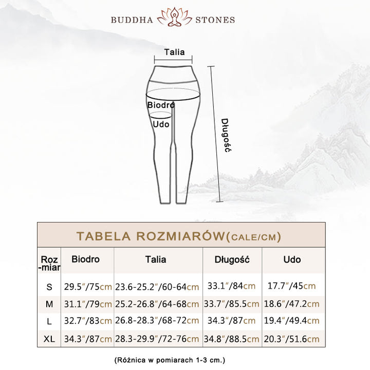 Buddha Stones Liście Nadruk Sport Fitness Joga Wysoki Stan Legginsy Damskie Spodnie do Jogi - image 5