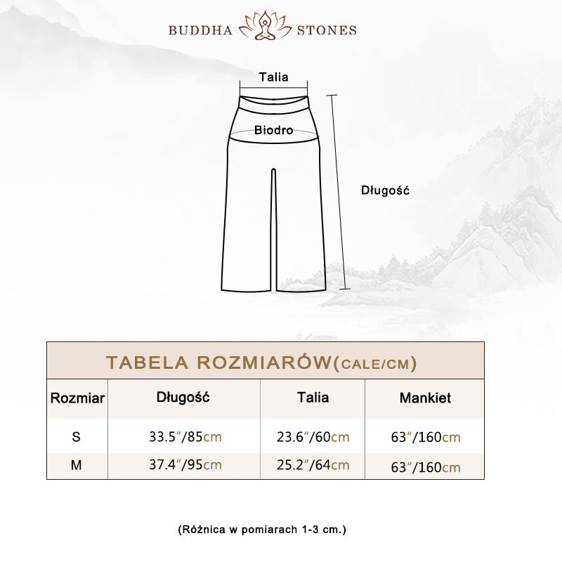 Buddha Stones Damskie Luźne Bawełniane Lniane Szerokie Spodnie Nogawki Do Jogi Tańca - image 5