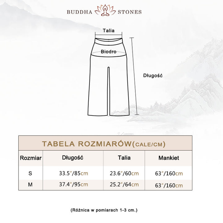 Buddha Stones Damskie Luźne Bawełniane Lniane Szerokie Spodnie Nogawki Do Jogi Tańca - image 5