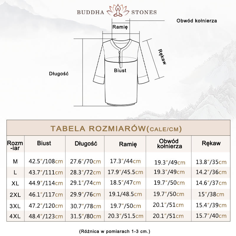 Buddha Stones Jednolity Kolor Tradycyjny T-shirt z krótkim rękawem Spodnie Odzież Męska Zestaw - image 4