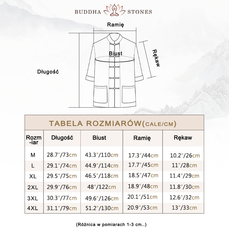 Buddha Stones -Guzik Chiński Tang Suit Pół Rękaw Koszula Bawełniana Męska Odzież Z Kieszeniami - image 5