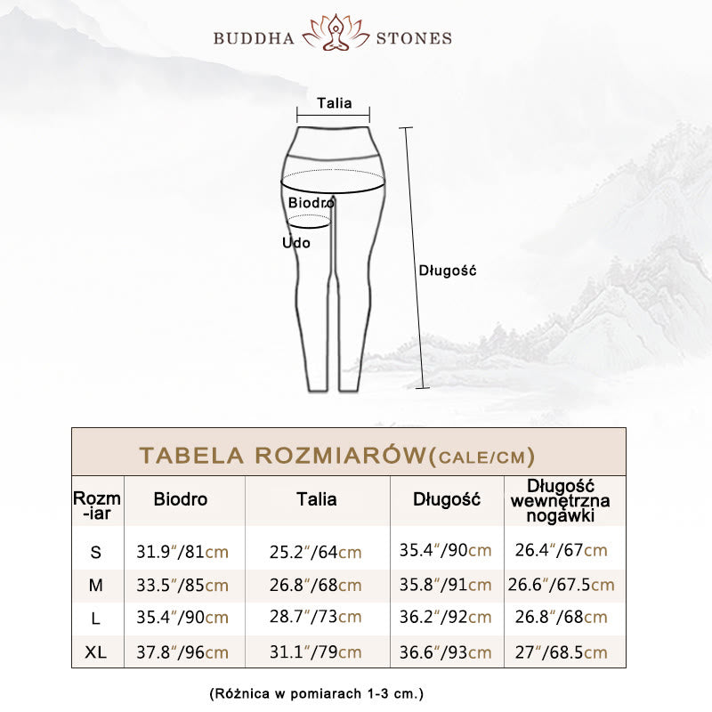 Buddha Stones Kwiaty Pióra Słońce Księżyc Nadruk Sport Fitness Joga Wysoki Stan Legginsy Damskie Spodnie