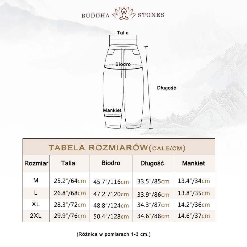 Spodnie haremowe damskie z bawełny ze ściągaczem i kieszeniami Buddha Stones Summer - image 5