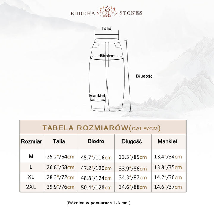 Spodnie haremowe damskie z bawełny ze ściągaczem i kieszeniami Buddha Stones Summer - image 5