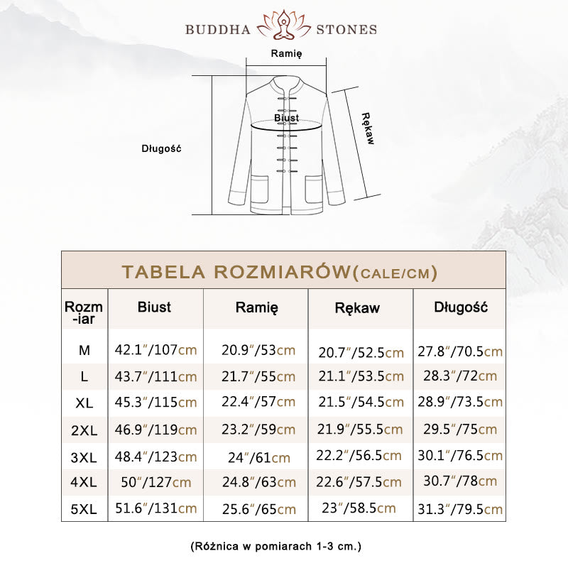 Buddha Stones -Guzik Chiński Strój Tang Żurawia Postać Długa Koszula Bawełniana Zamszowa Kurtka Męska Odzież - image 5
