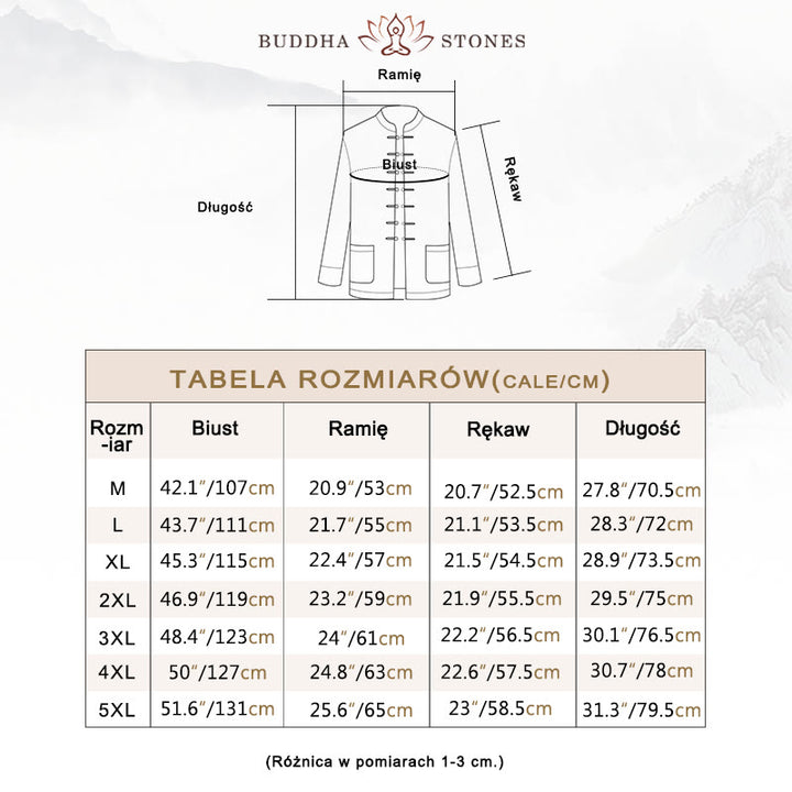 Buddha Stones -Guzik Chiński Strój Tang Żurawia Postać Długa Koszula Bawełniana Zamszowa Kurtka Męska Odzież - image 5