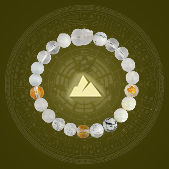 Buddha Stones Pięć Elementów Różnorodny Kryształ Agat Bransoletka PiXiu Wealth