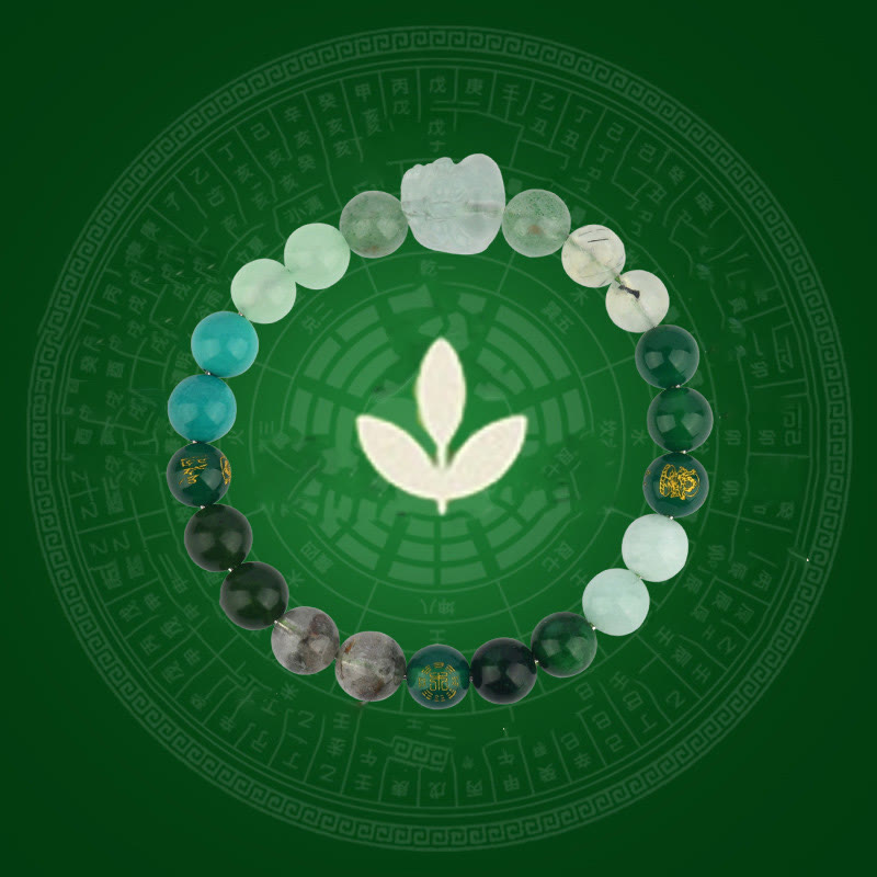 Buddha Stones Pięć Elementów Różnorodny Kryształ Agat Bransoletka PiXiu Wealth