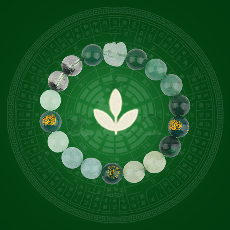 Buddha Stones Pięć Elementów Różnorodny Kryształ Agat Bransoletka PiXiu Wealth