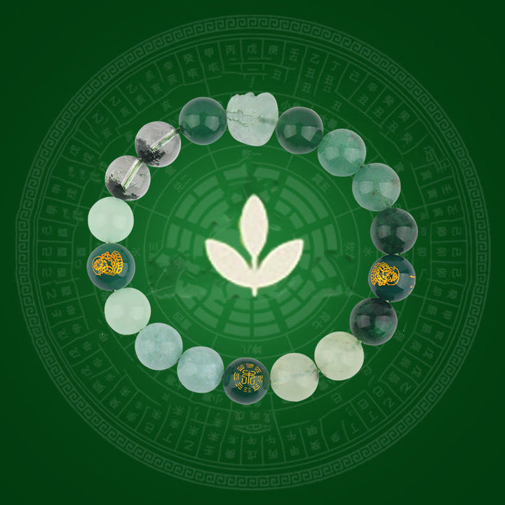Buddha Stones Pięć Elementów Różnorodny Kryształ Agat Bransoletka PiXiu Wealth