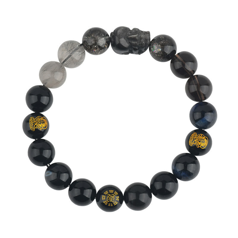 Buddha Stones Pięć Elementów Różnorodny Kryształ Agat Bransoletka PiXiu Wealth