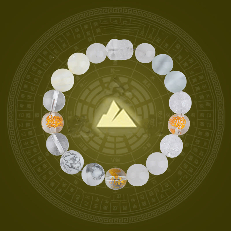 Buddha Stones Pięć Elementów Różnorodny Kryształ Agat Bransoletka PiXiu Wealth