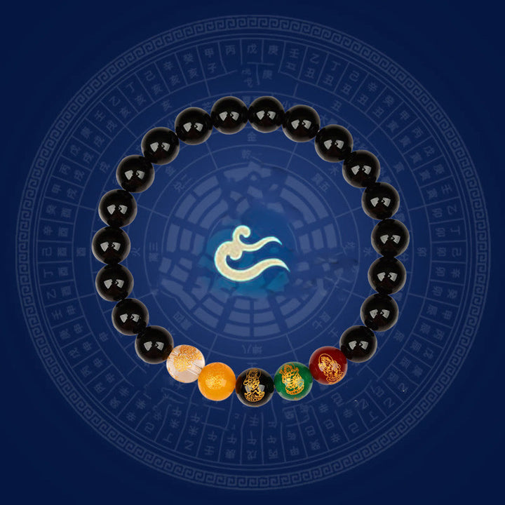Buddha Stones Pięć Elementów Różnorodna Bransoletka Szczęścia Jambhala Agat - image 10
