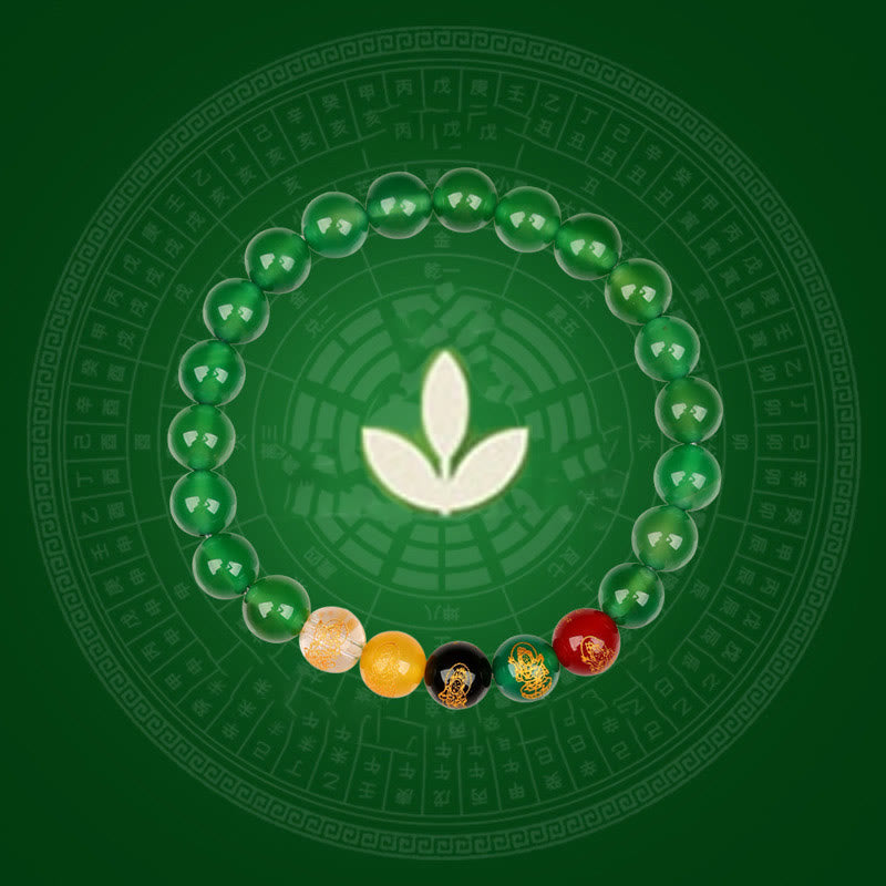 Buddha Stones Pięć Elementów Różnorodna Bransoletka Szczęścia Jambhala Agat - image 6