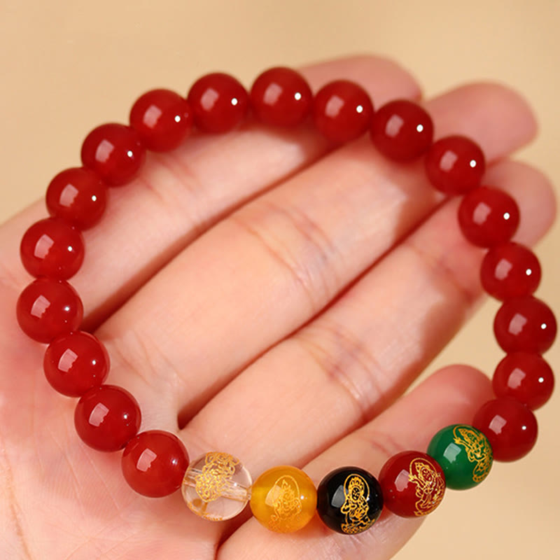 Buddha Stones Pięć Elementów Różnorodna Bransoletka Szczęścia Jambhala Agat