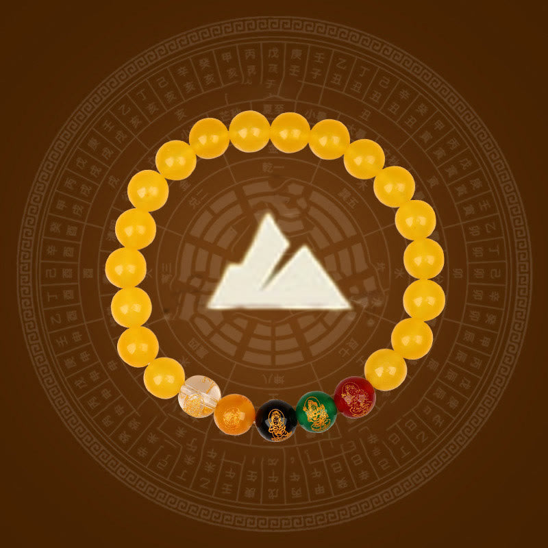 Buddha Stones Pięć Elementów Różnorodna Bransoletka Szczęścia Jambhala Agat - image 24