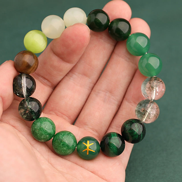Buddha Stones Pięć Elementów Różnorodna Agatowa Bransoletka Równowagi Szczęścia