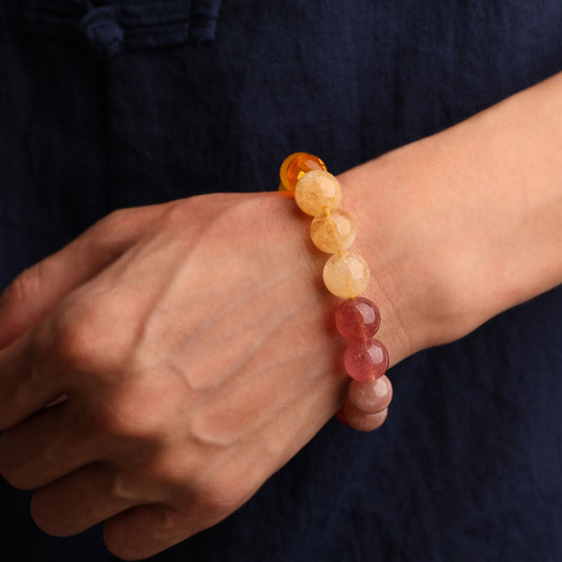 Buddha Stones Pięć Elementów Różnorodny Agat Kryształ Kamień Słońca Bransoletka Mądrości - image 50