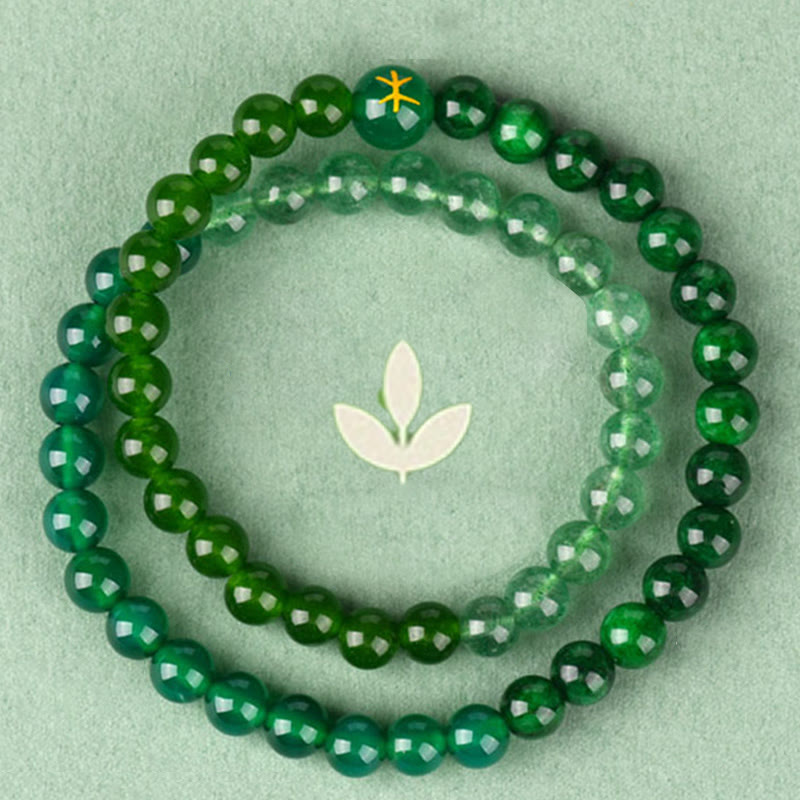 Buddha Stones Pięć Elementów Różny Agat Kryształ Chalcedon Biały Kryształ Biały Agat Bransoletka Szczęścia - image 9