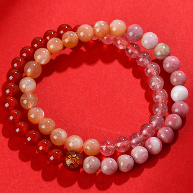 Buddha Stones Pięć Elementów Różny Agat Kryształ Chalcedon Biały Kryształ Biały Agat Bransoletka Szczęścia