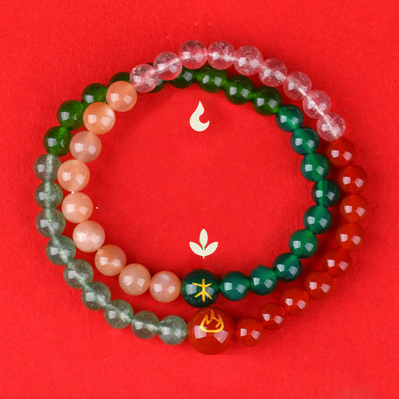 Buddha Stones Pięć Elementów Różnorodny Agat Kryształ Perła Czarny Onyks Biały Agat Biały Kryształ Bransoletka Szczęścia - image 12