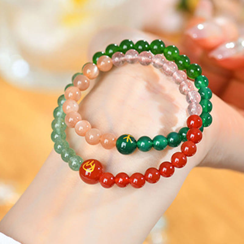 Buddha Stones Pięć Elementów Różnorodny Agat Kryształ Perła Czarny Onyks Biały Agat Biały Kryształ Bransoletka Szczęścia - image 14