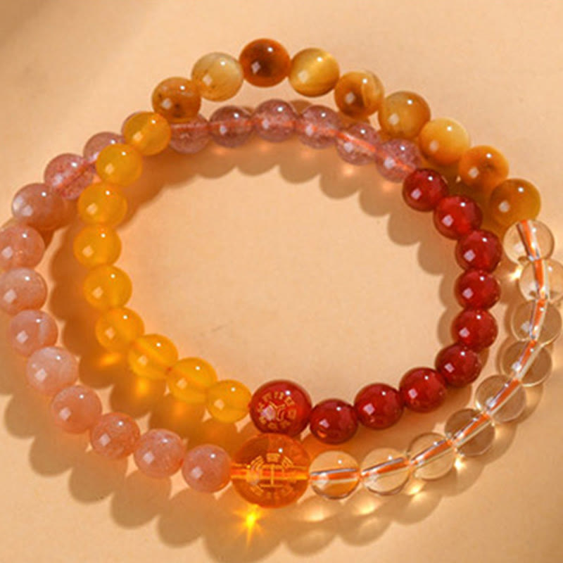 Buddha Stones Pięć Elementów Różnorodny Agat Kryształ Perła Czarny Onyks Biały Agat Biały Kryształ Bransoletka Szczęścia - image 26