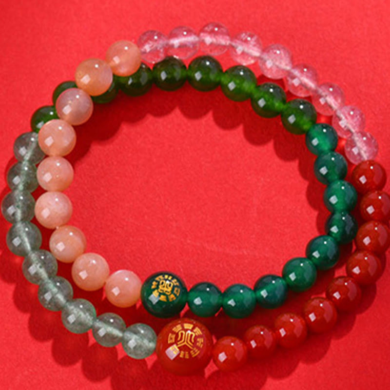 Buddha Stones Pięć Elementów Różnorodny Agat Kryształ Perła Czarny Onyks Biały Agat Biały Kryształ Bransoletka Szczęścia - image 13