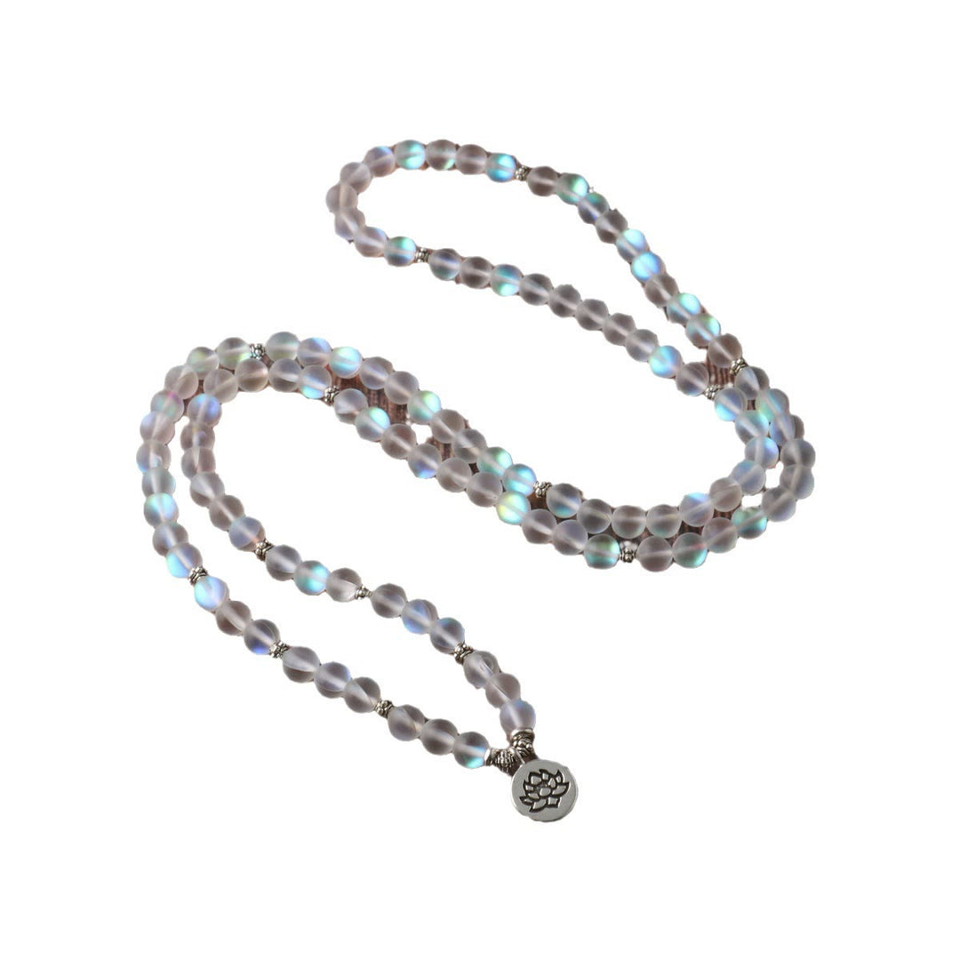 Buddha Stones 108 Mala Beads Glitter Stone Lotus Bransoletka Oświecenia