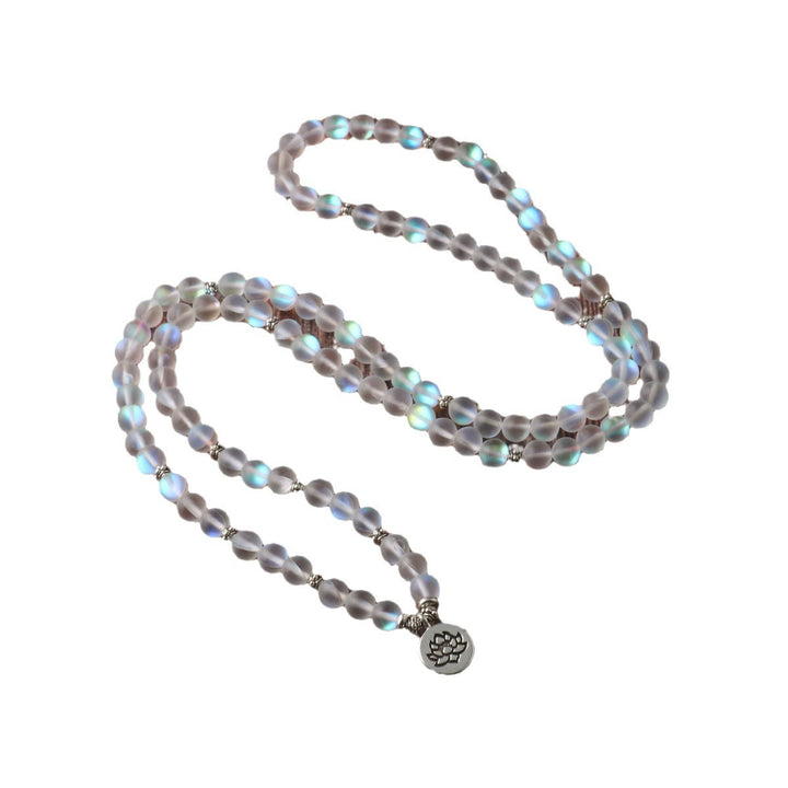 Buddha Stones 108 Mala Beads Glitter Stone Lotus Bransoletka Oświecenia