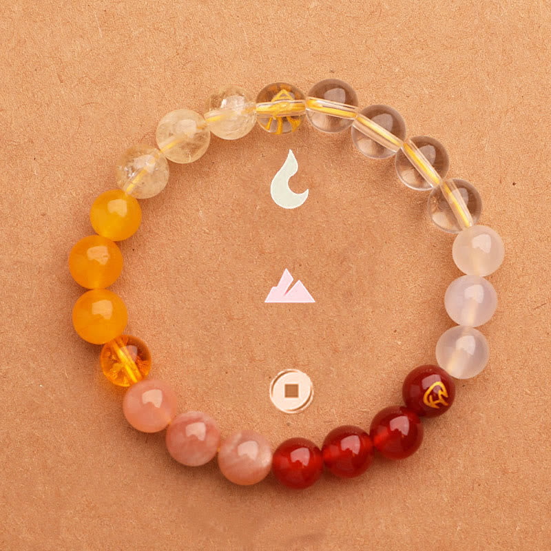 Buddha Stones Pięć Elementów Różnorodny Agat Kryształ Zielony Truskawkowy Kwarc Kamień Słoneczny Bransoletka Bogactwo - image 27