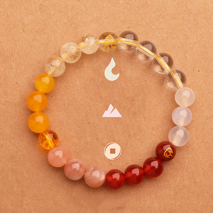 Buddha Stones Pięć Elementów Różnorodny Agat Kryształ Zielony Truskawkowy Kwarc Kamień Słoneczny Bransoletka Bogactwo - image 27