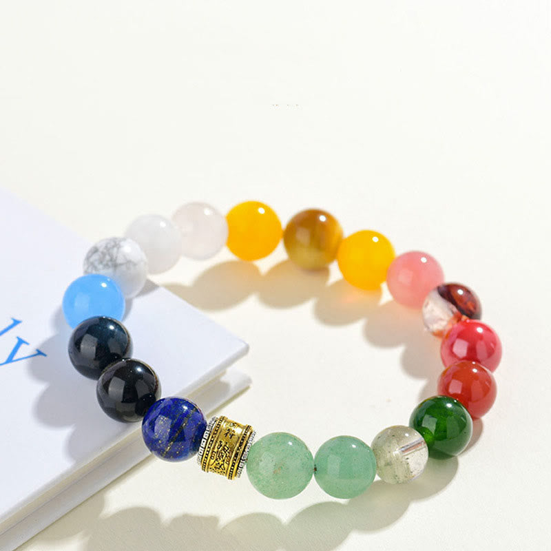 Buddha Stones Pięć Elementów Różnorodny Agat Kryształ Czerwony Agat Złoty Połysk Obsydian Żółty Agat Bransoletka Szczęścia - image 16