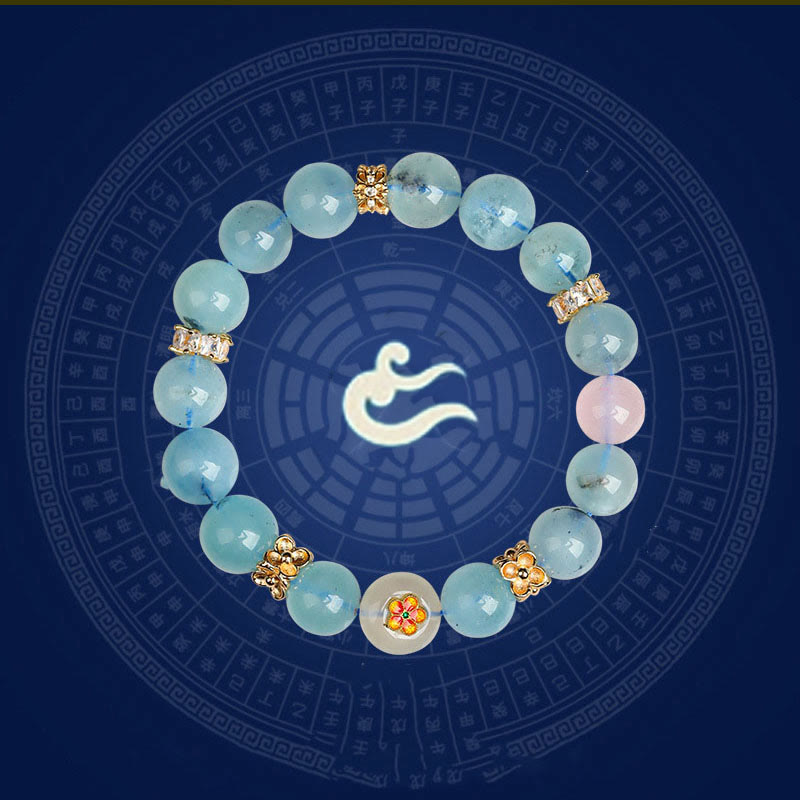 Buddha Stones Pięć Elementów Różnorodny Agat Kryształ Zielony Fantom Rutilated Kwarc Zielony Agat Winogronowy Malachit Bransoletka Szczęścia - image 13