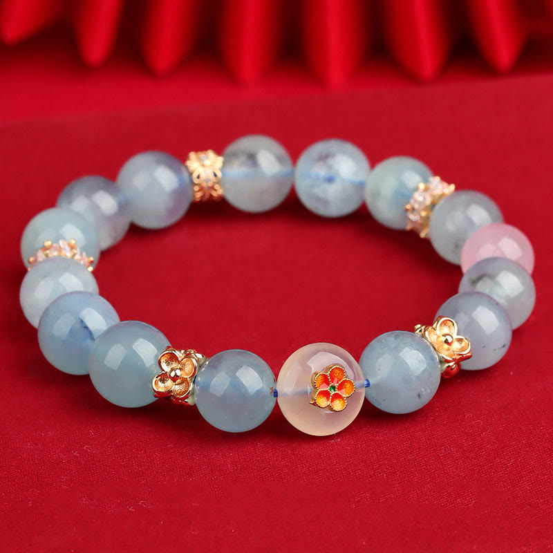 Buddha Stones Pięć Elementów Różnorodny Agat Kryształ Zielony Fantom Rutilated Kwarc Zielony Agat Winogronowy Malachit Bransoletka Szczęścia - image 15